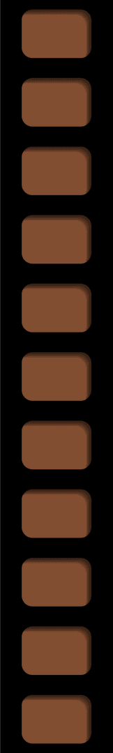 Stack of Flat Brown Rounded Rectangles on Transparent Background