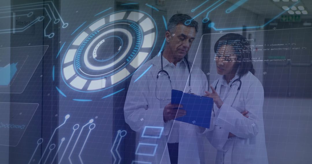 Doctors Collaborating with Holographic Data in Hospital