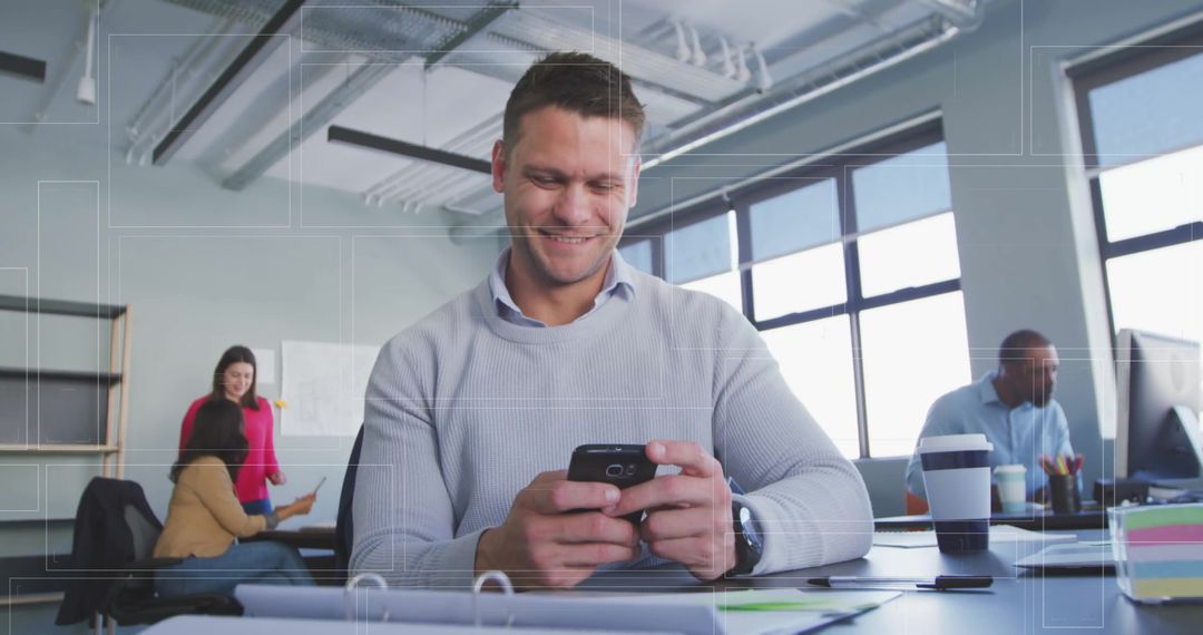 Professionals Using Technology in Modern Office Environment