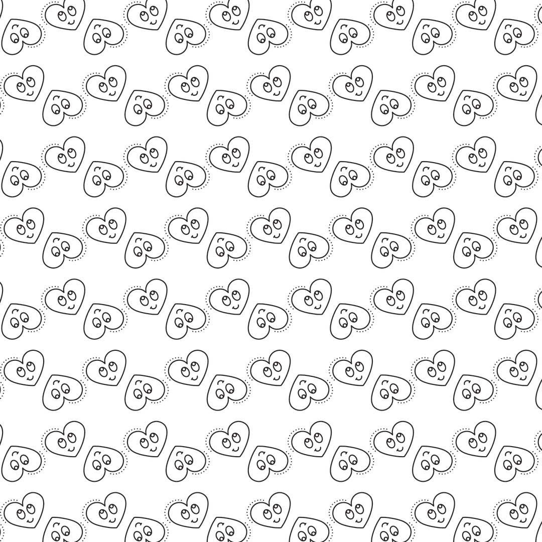 Charming Heart Pattern Design on Transparent Background for Valentine's Day