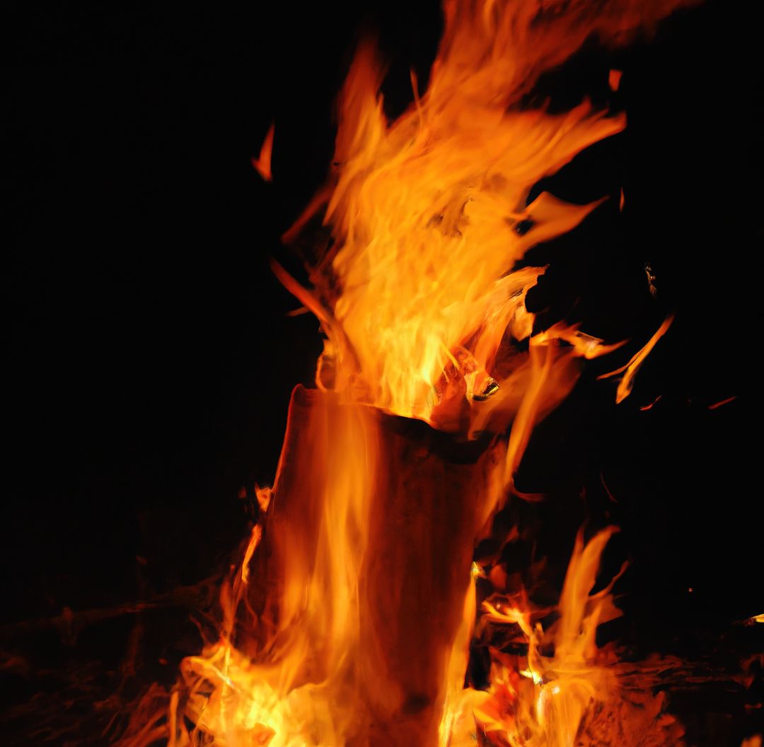 Close up of burning bonfire with branches and orange flames, created using generative ai technology - Free Images, Stock Photos and Pictures on Pikwizard.com