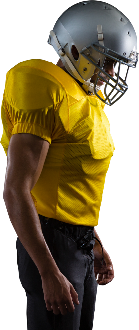 Side View of American Football Player in Helmet in Transparent Background - Download Free Stock Images Pikwizard.com