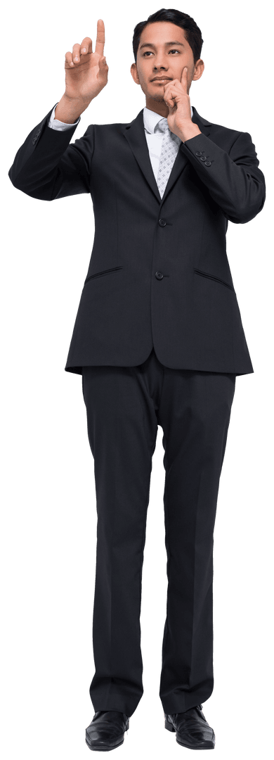 Businessman Pointing for Presentation Transparent Background