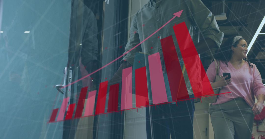 Diverse Team Analyzing Business Growth Data Visualization