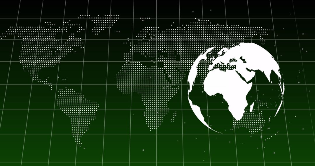 Digital World Map and Grid for Global Business Interface