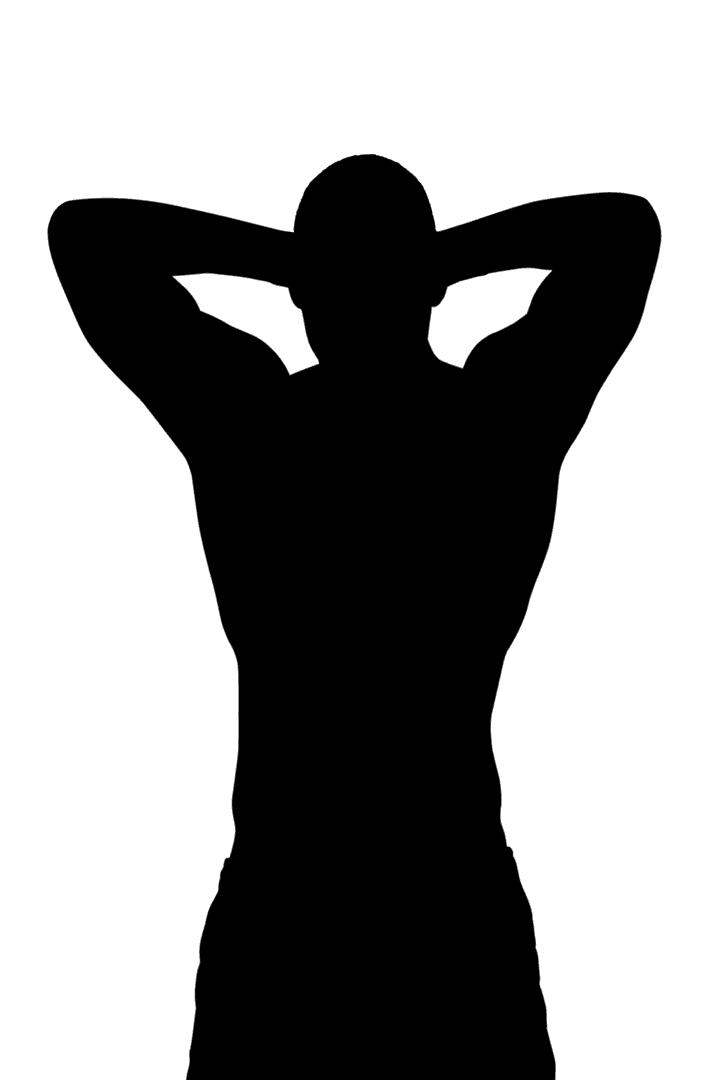 Silhouette of Muscular Man with Transparent Background