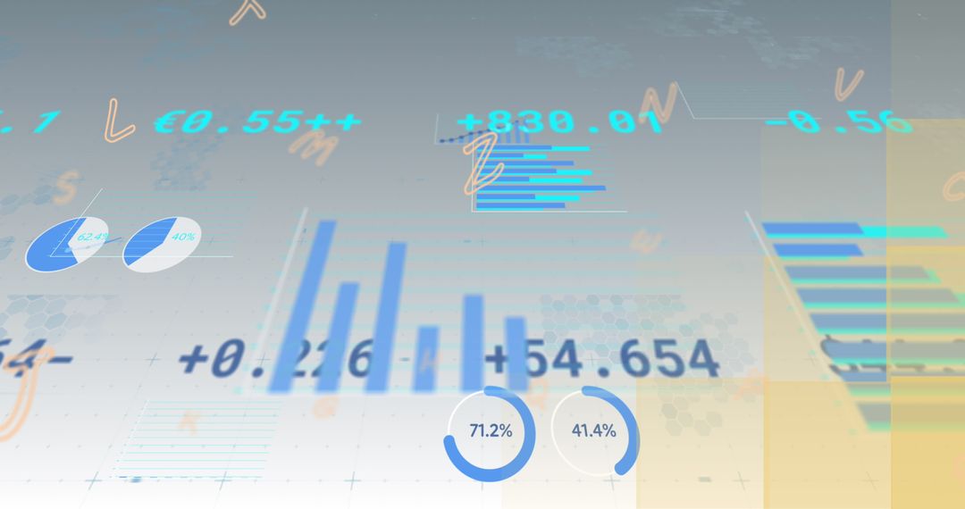 Abstract Data Analytics Visualization with Numbers and Charts