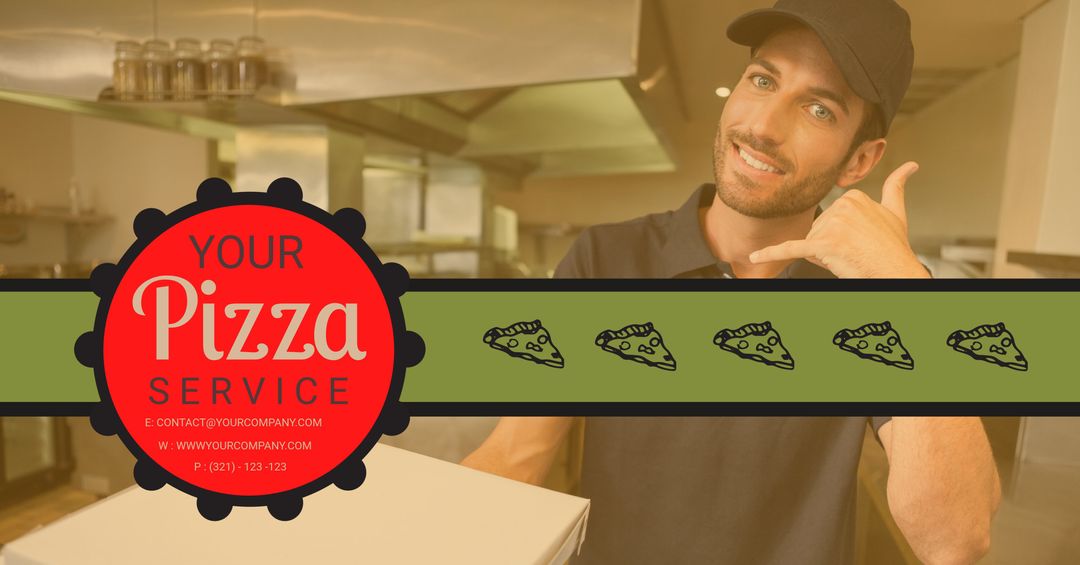 Friendly Pizza Delivery Professional in Active Kitchen