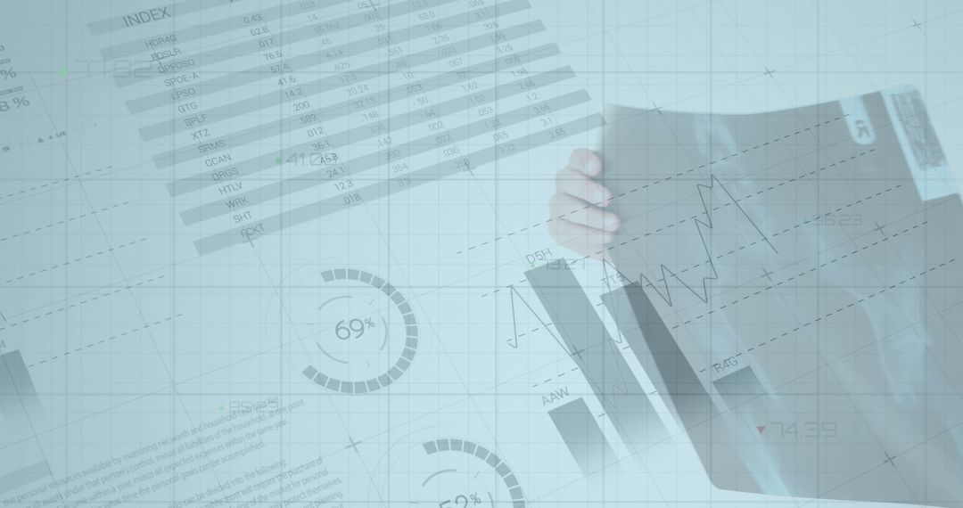 Doctor Analyzing X-Ray Amid Digital Graph Interface