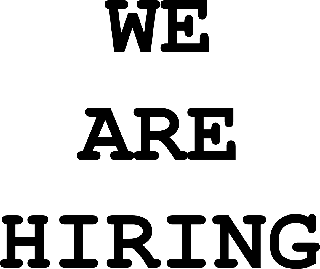 Job Alert: We Are Hiring Visual Banner with Black Call to Action Text