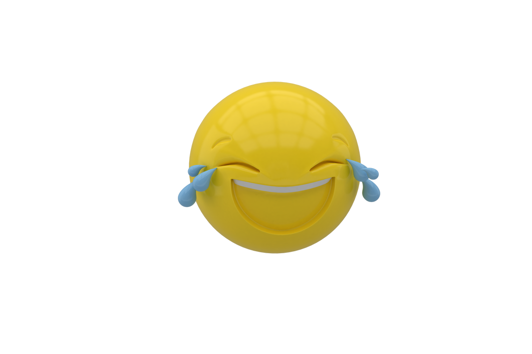 Transparent 3D Laughing Smiley with Teardrops Expressing Joy - Download Free Stock Images Pikwizard.com