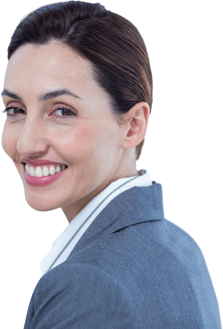Transparent Background Smiling Professional Woman