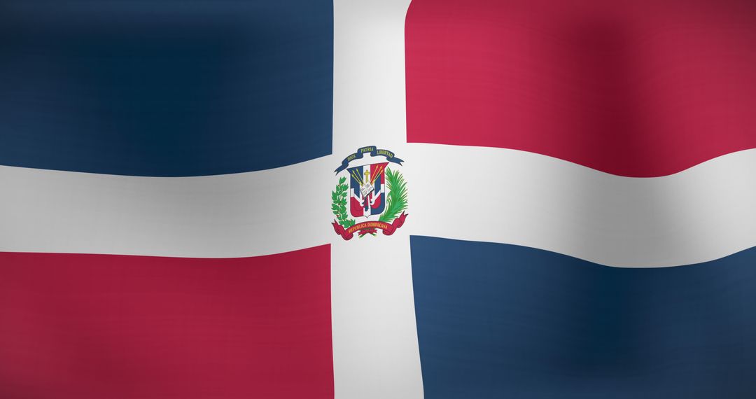 Dominican Republic Flag Waving in Wind