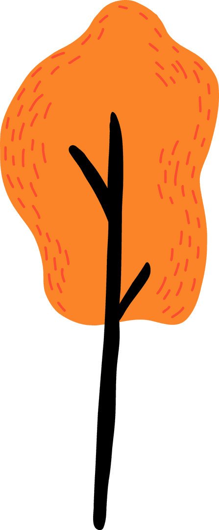 Minimalist Stylized Tree Art on Transparent Background