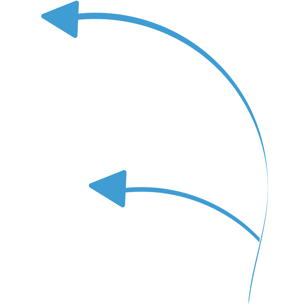 Curved Blue Arrows on Transparent Background Vector