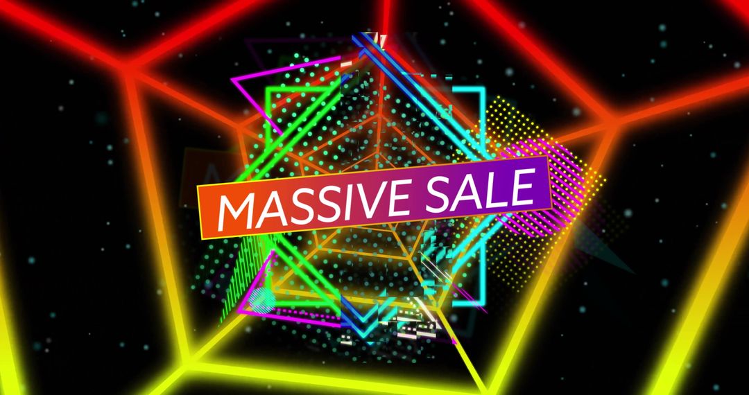 Dynamic Geometric Shapes Highlight Massive Sale Advertisment