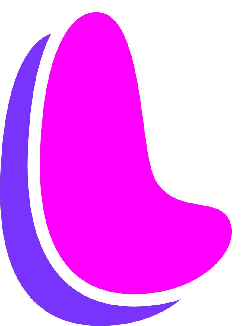 Abstract Magenta Blob with White Outline on Transparent Background