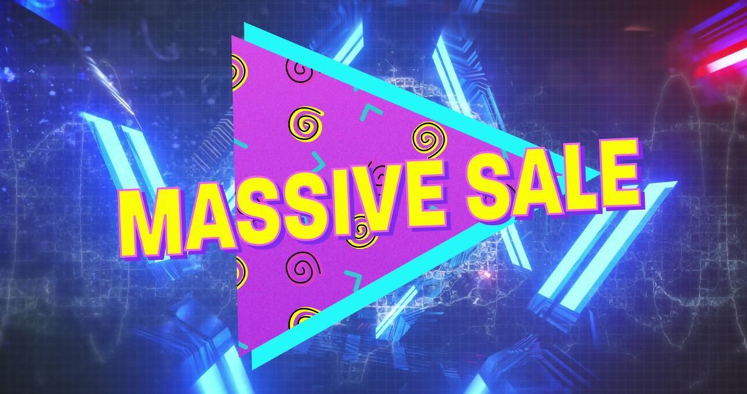 Massive Sale Digital Marketing Banner in Futuristic Style