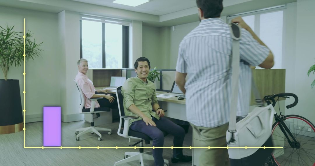 Collaboration in Modern Office Workspace with Diverse Team