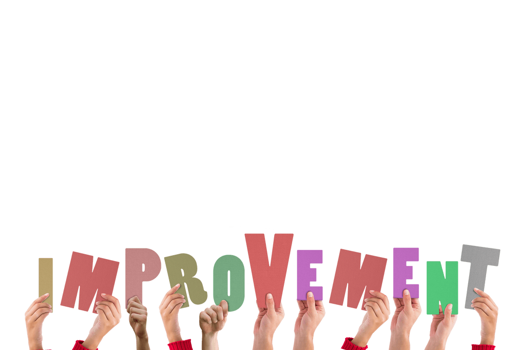 Diverse Hands Raising Improvisation Letters Transparent