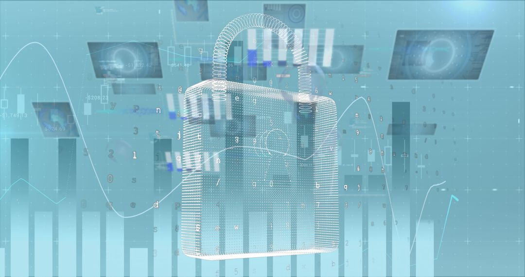 Digital Padlock Representing Online Security and Data Privacy