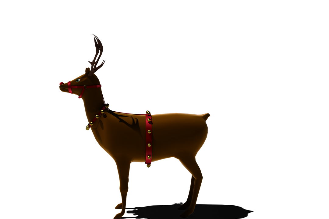 Digital 3D Transparent Santa’s Reindeer with Bells - Download Free Stock Images Pikwizard.com