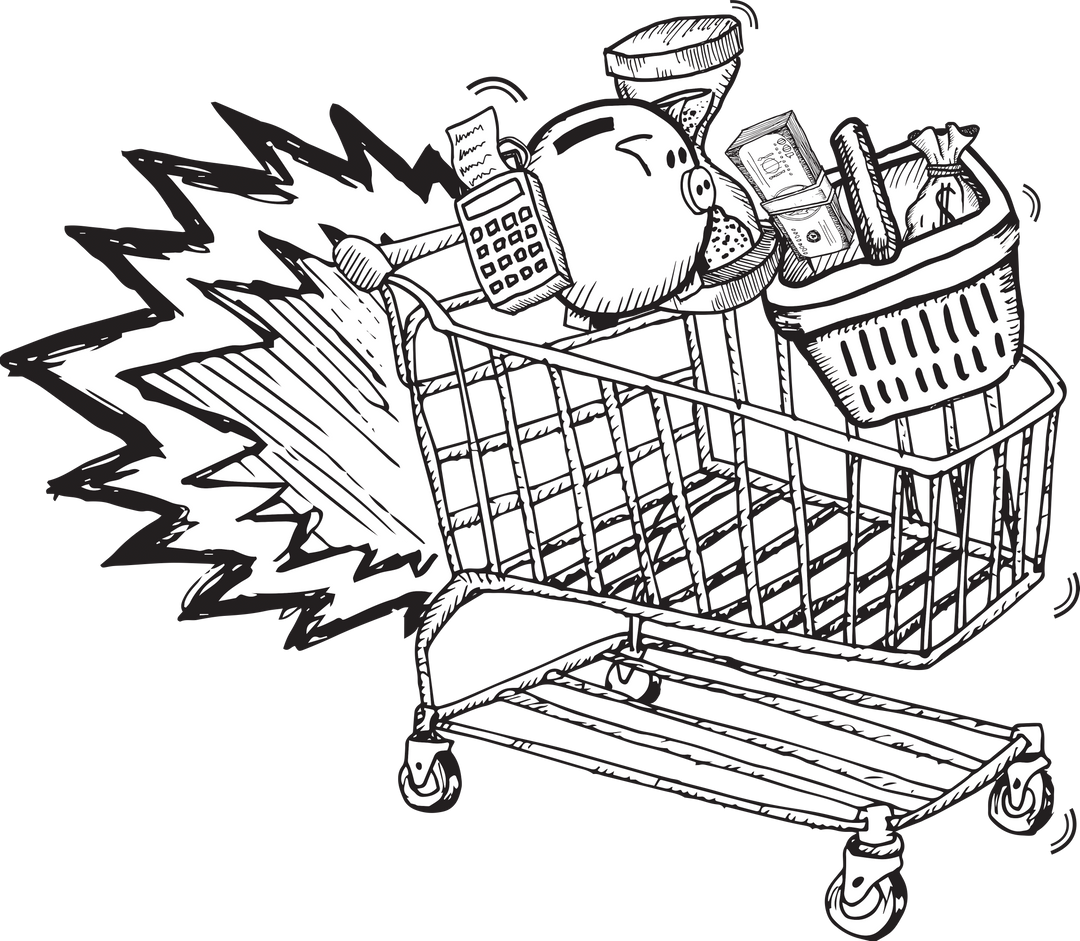 Shopping Cart with Money Icons Transparent PNG Illustration - Download Free Stock Images Pikwizard.com