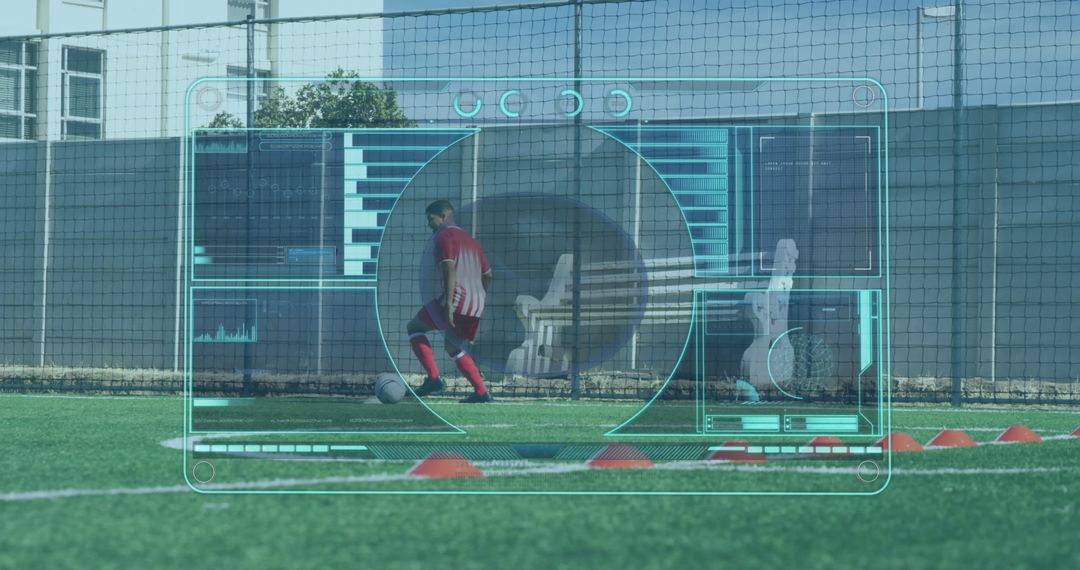 Digital Analysis of Football Player in Action on Field