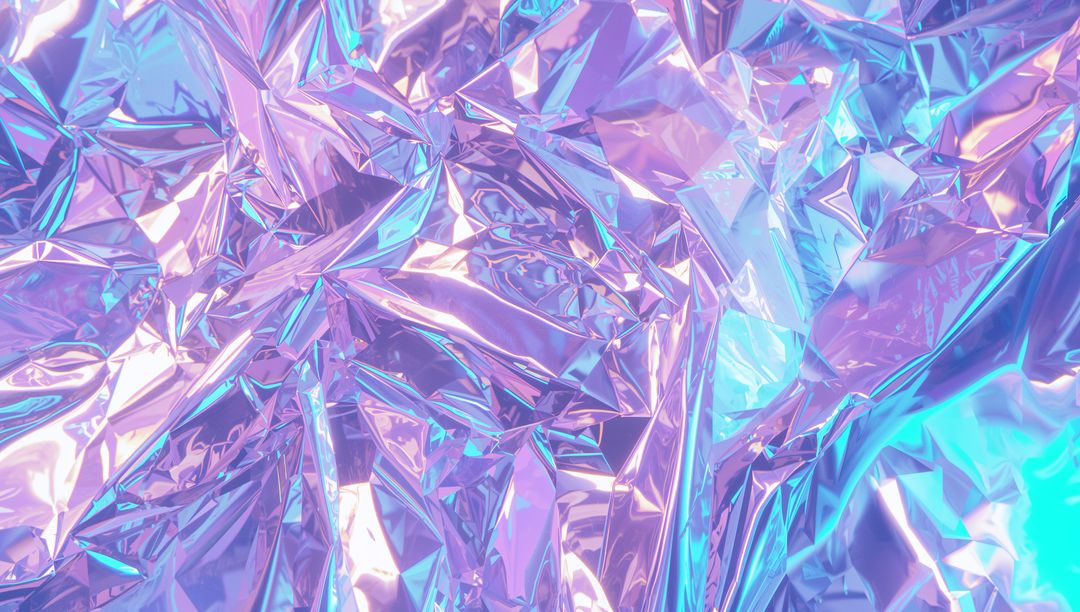 Shimmering Metallic Foil with Pastel Hues and Iridescent Gleam