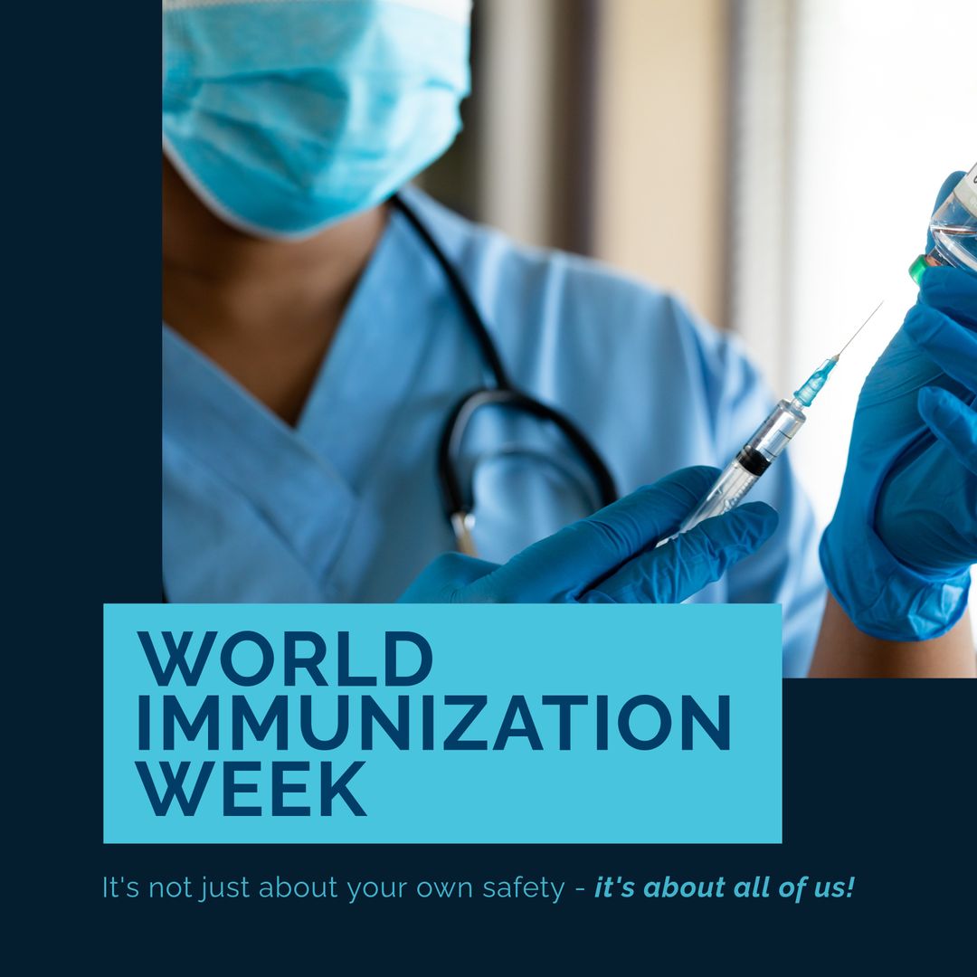 World Immunization Week Campaign with Doctor Preparing Vaccine - Download Free Stock Templates Pikwizard.com