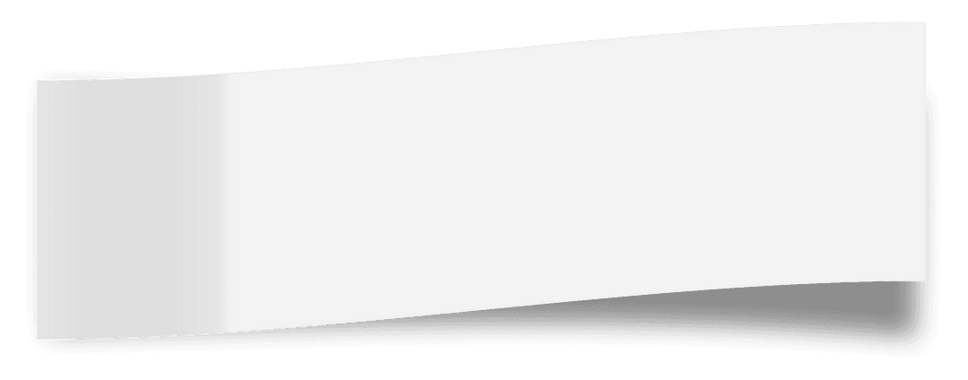 Curved White Banner on Transparent Background for Text Display