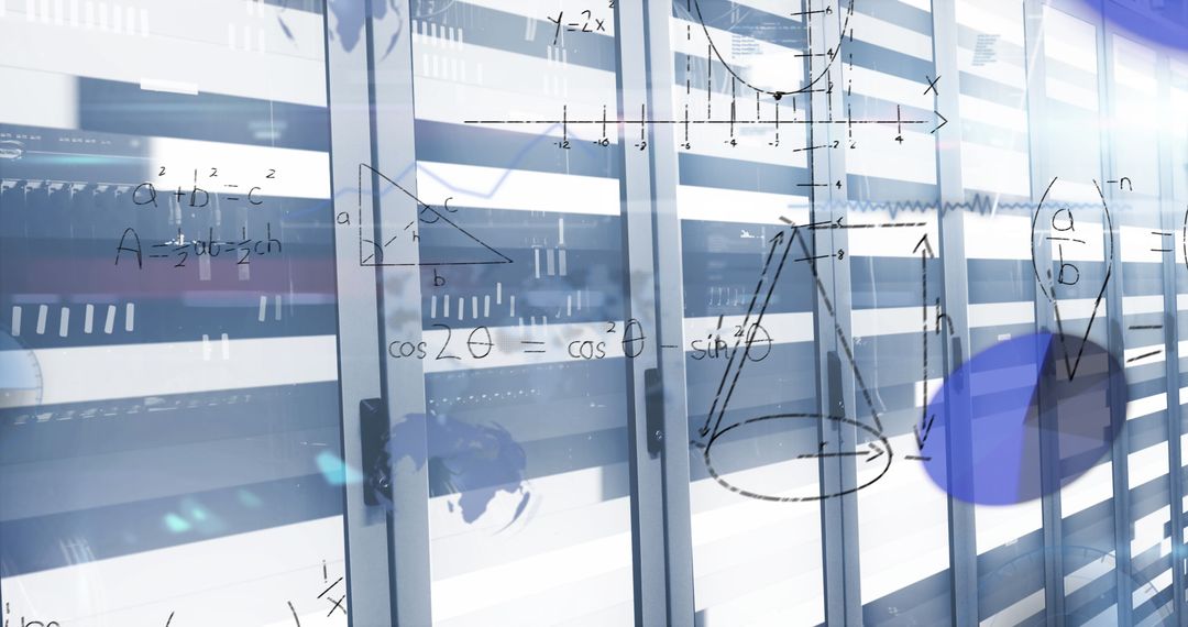 Data Processing Concept with Server Room for Global Business