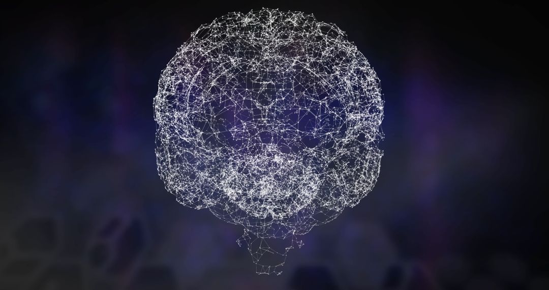 Digital Brain Network with Interconnected Nodes and Lines