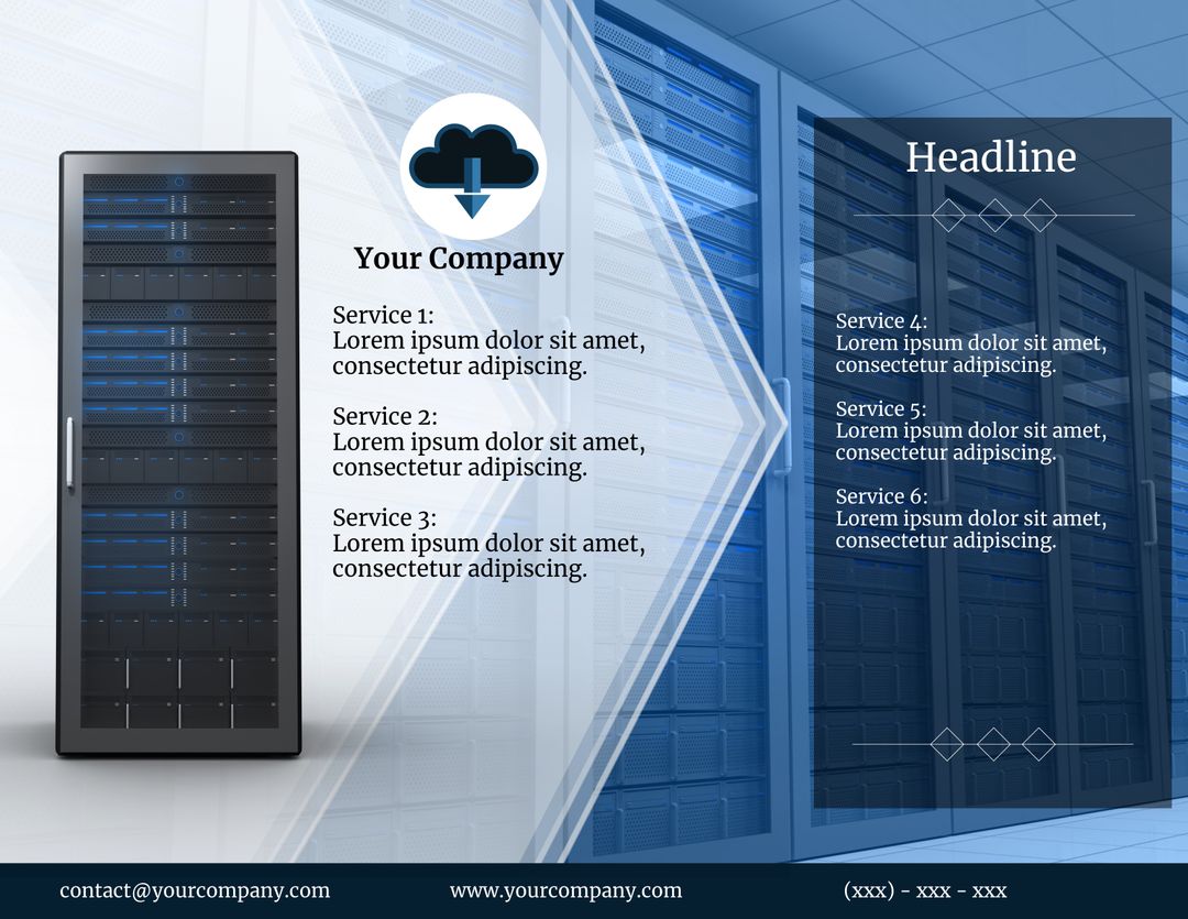 Corporate Technology Service Presentation with Futuristic Tablet Design