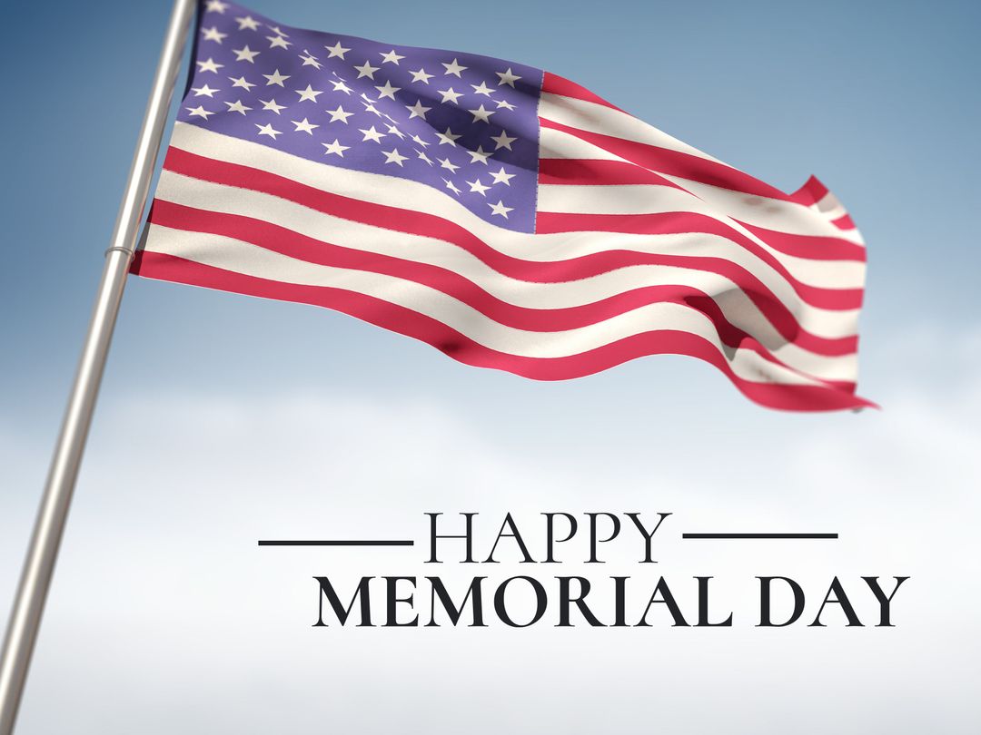 American Flag Waving on Memorial Day Celebration