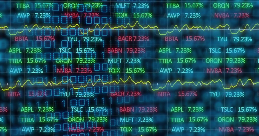 Digital Financial Data Display with Trending Market Stocks