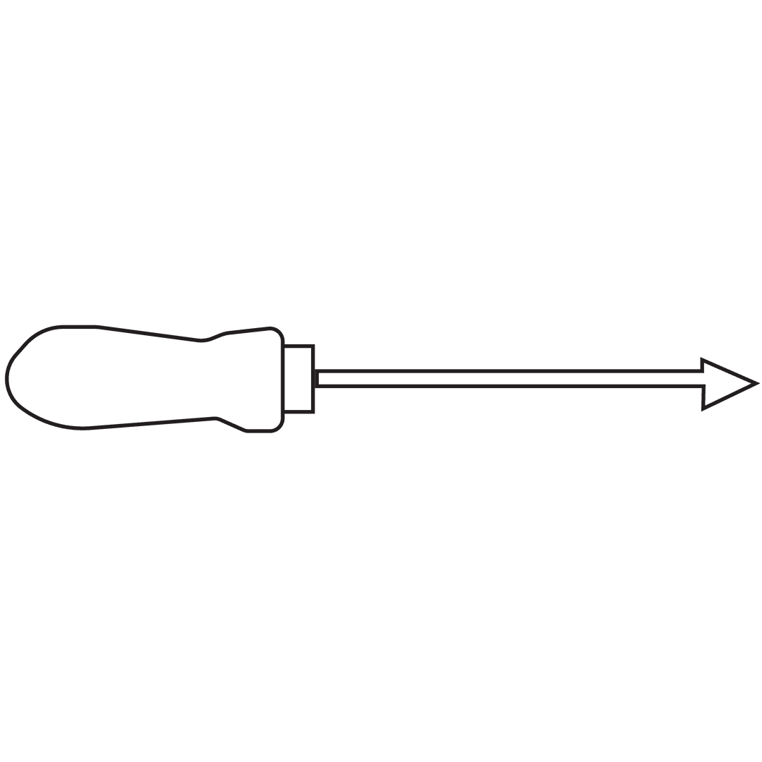 Black Screwdriver Silhouette on Transparent Background Vector Illustration