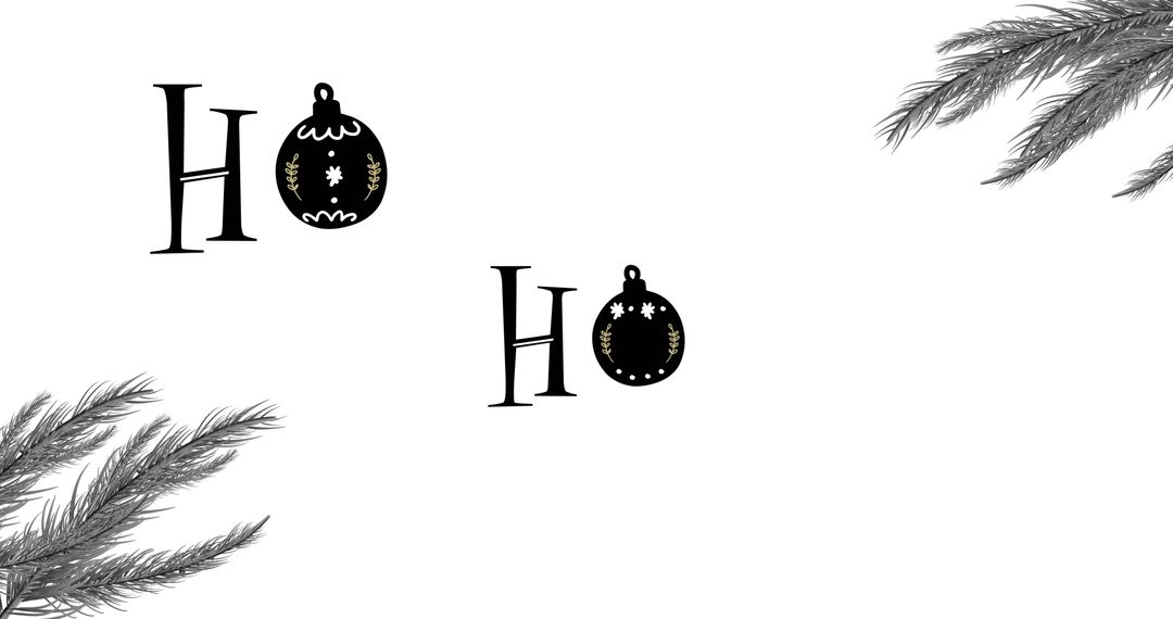 Minimalist Christmas Design with Fir Branches and Holiday Text