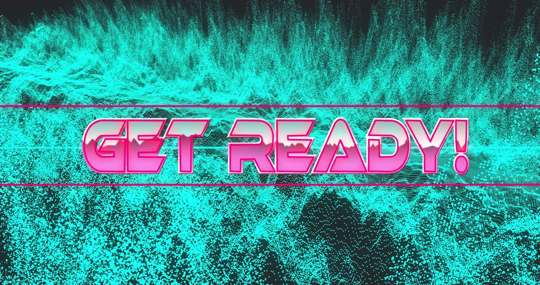 Futuristic Get Ready Display with Digital Waves
