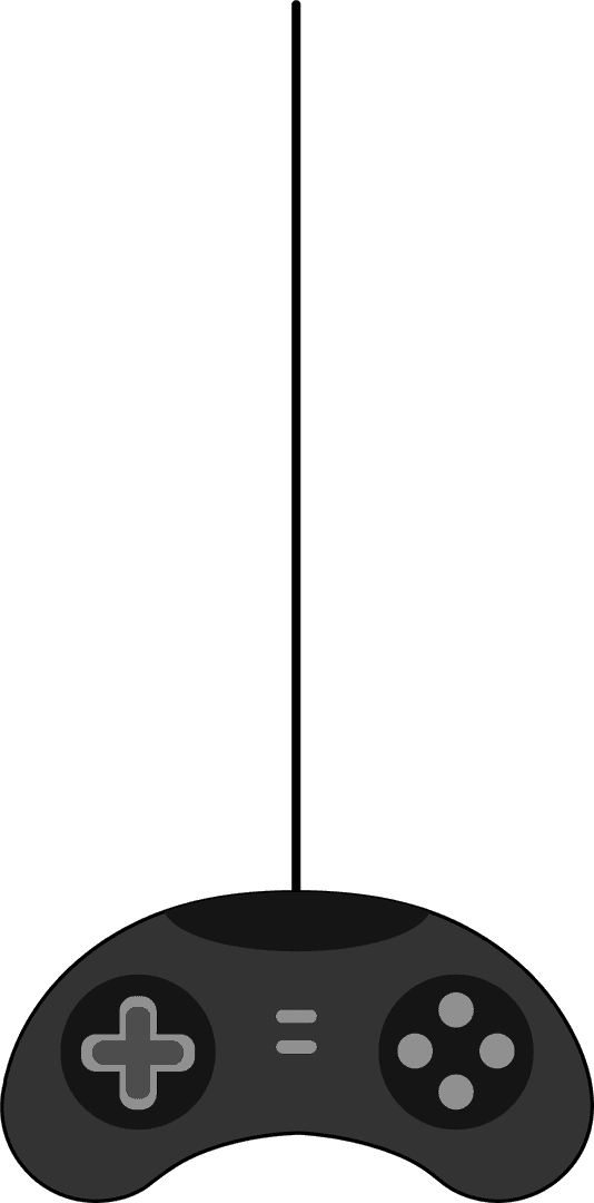 Retro Gaming Controller Hanging with Transparent Background