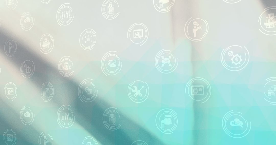 Abstract Network Connections with Digital Technology Icons