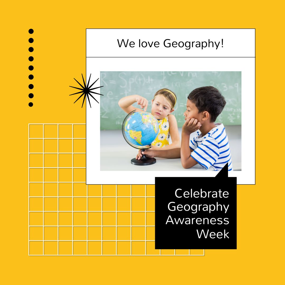 Children Engaging with Globe for Geography Awareness