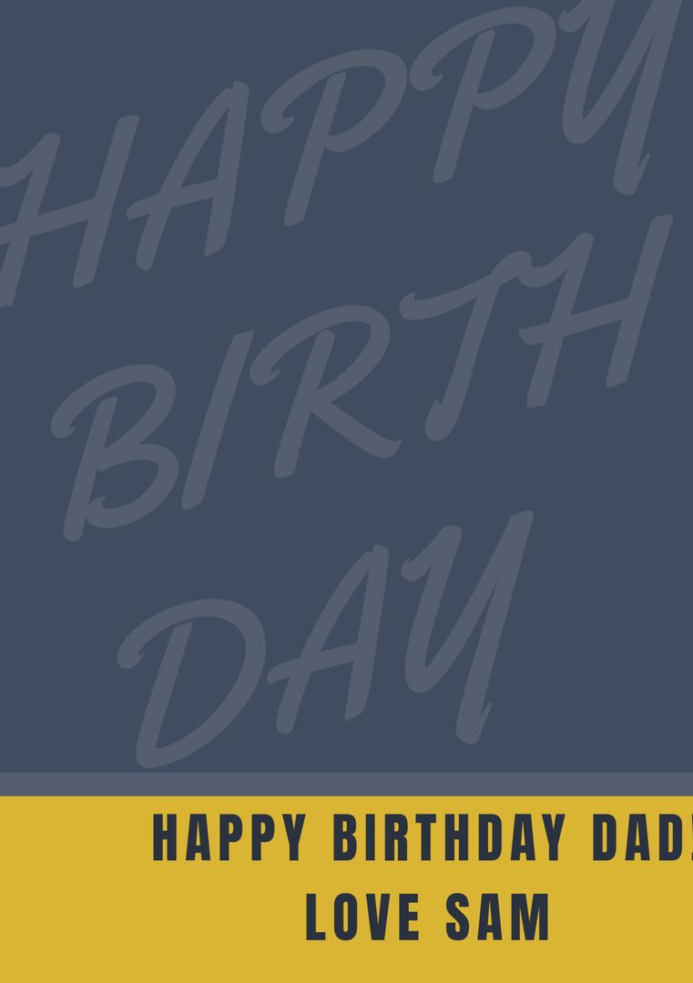 Bold Birthday Greeting Card Design with Blue and Yellow Colors - Download Free Stock Templates Pikwizard.com