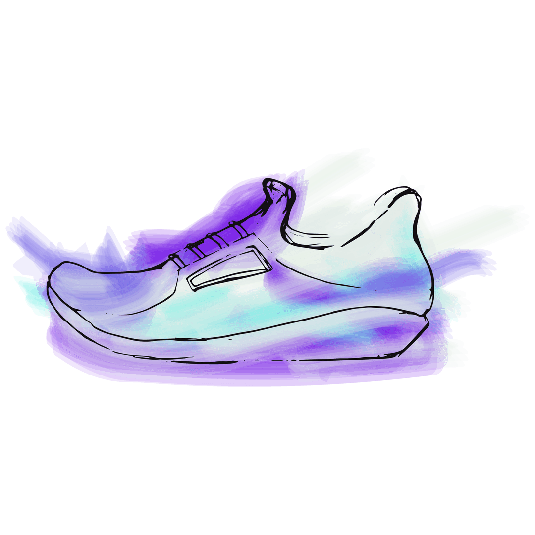 Illustrative Running Shoe Design on Transparent Background