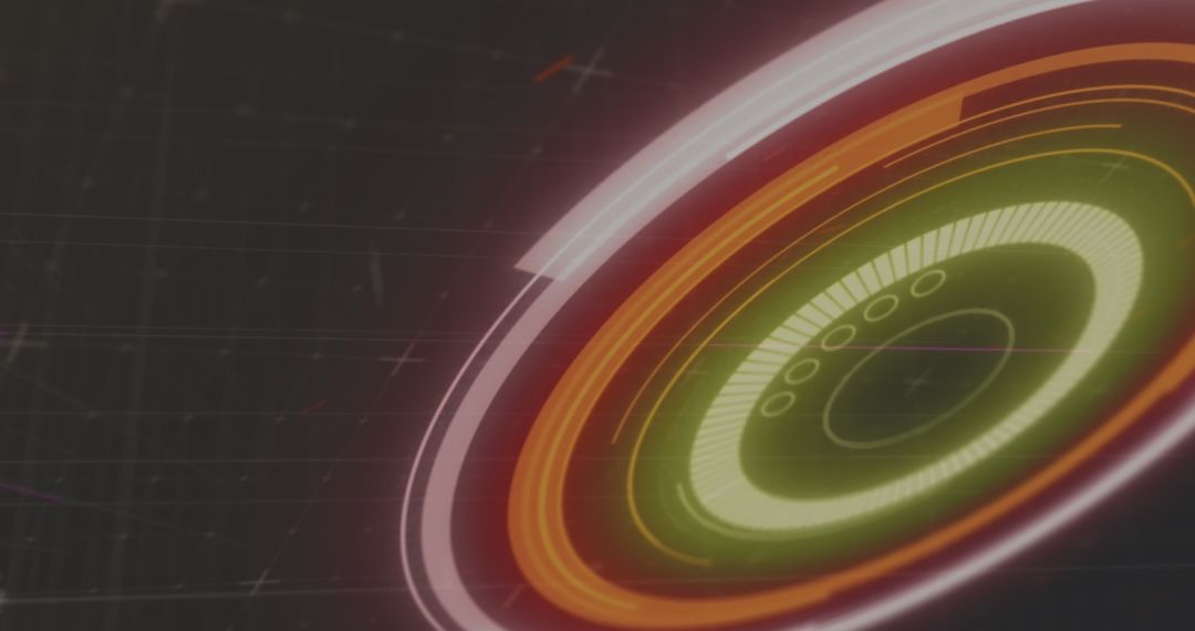 Futuristic Neon Digital Interface with Circular Elements