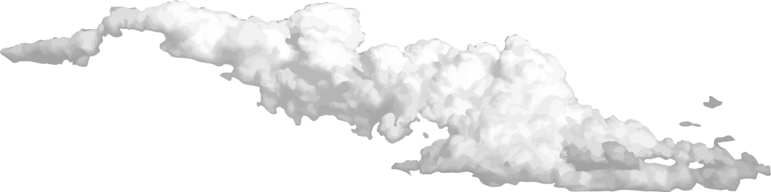 Whimsical Stylized Cumulus Cloud on Transparent Background