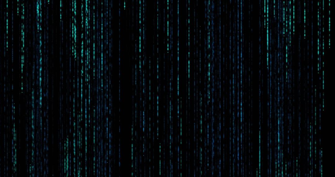 Abstract Digital Data Transmission on Black Background