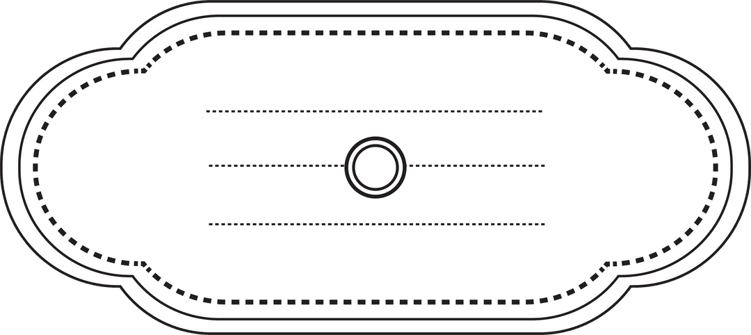 Transparent Decorative White Label with Dotted Lines