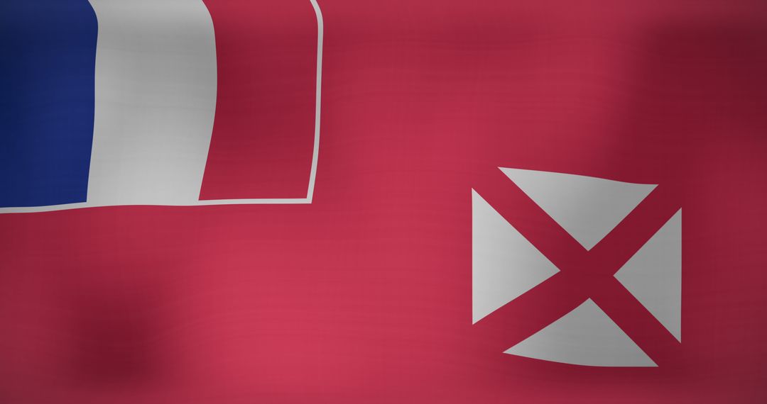 National Flag of Wallis and Futuna Waving in Wind