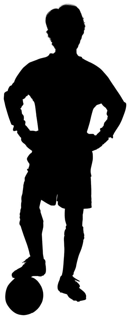 Silhouette of Footballer on Transparent Background Showcasing Action